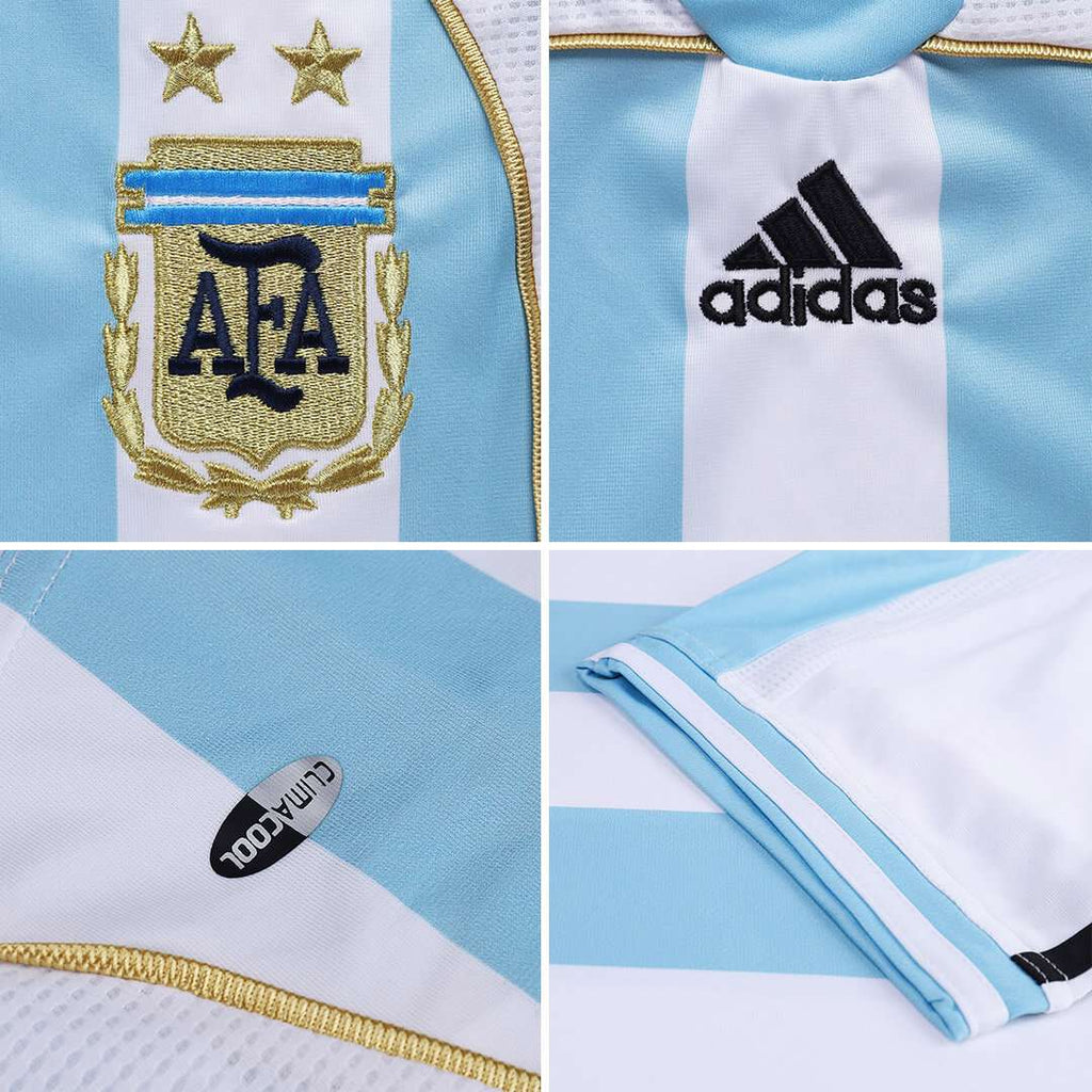 RIQUELME #10 Retro Argentina Home Jersey World Cup 2006 Image 5