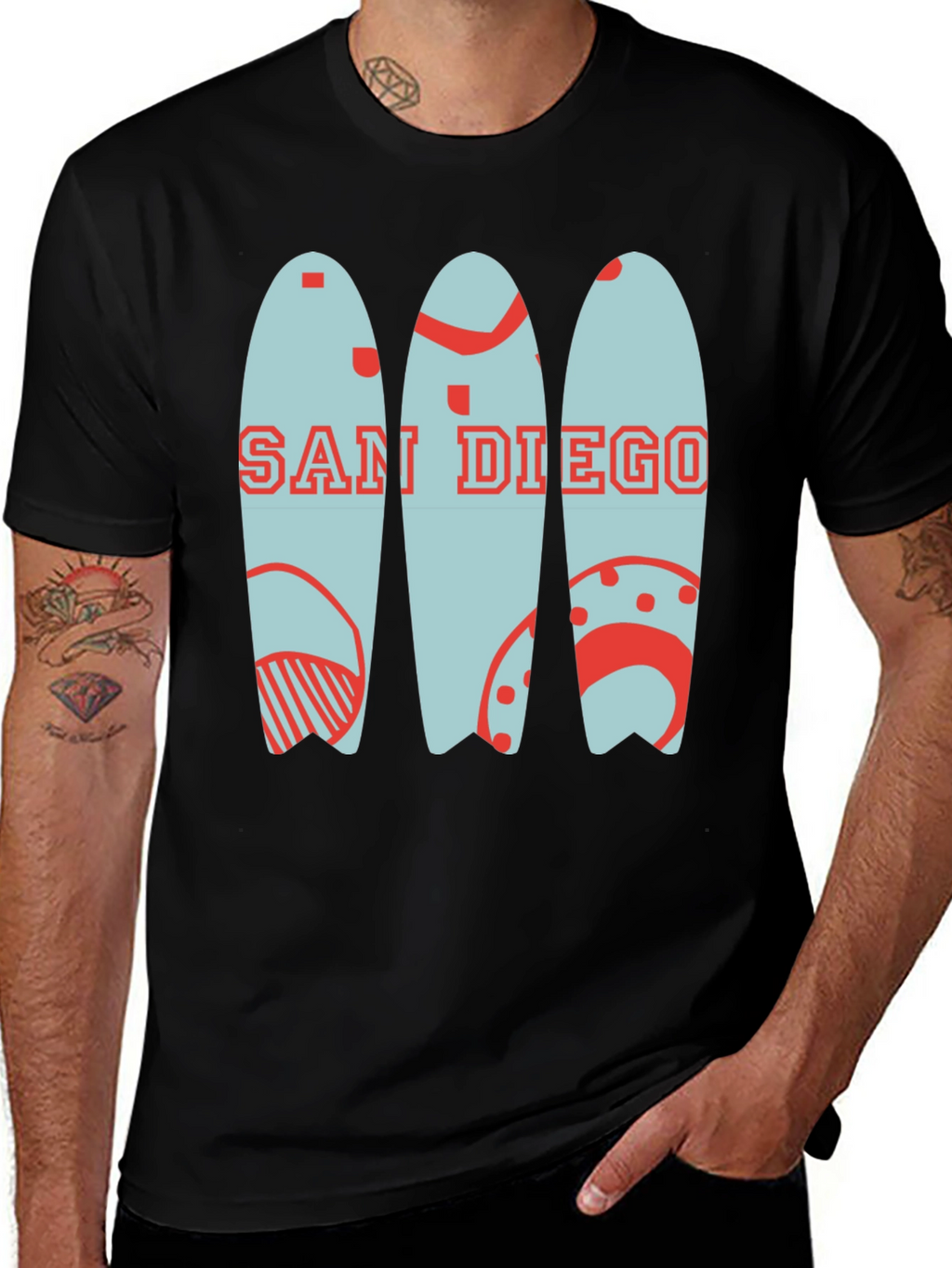 San Diego Surfboard Graphic Tee