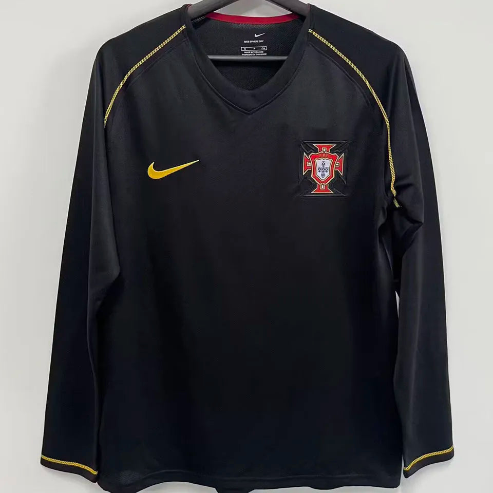 2006 Portugal Away Retro Long Sleeve Soccer Jersey Front