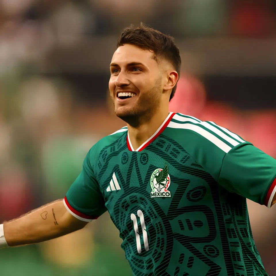 2026/27 Mexico 1:1 Quality Home Green Fans Soccer Jersey (Have Right Patch 有右臂章 白底黑字） Detail 2