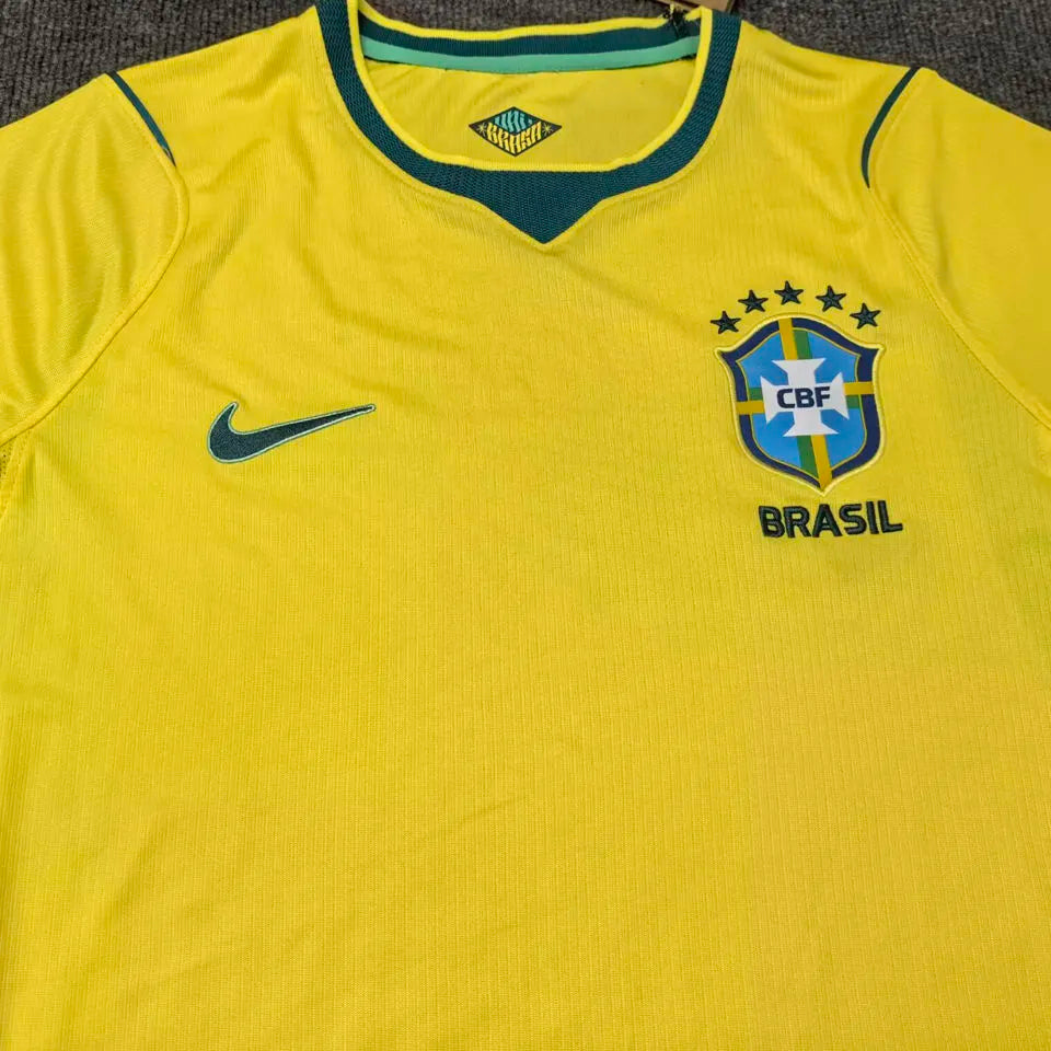 NEYMAR JR #10 Brazil 1:1 Quality Home Yellow Fans Soccer Jersey 2026/27 ★★ Detail 3