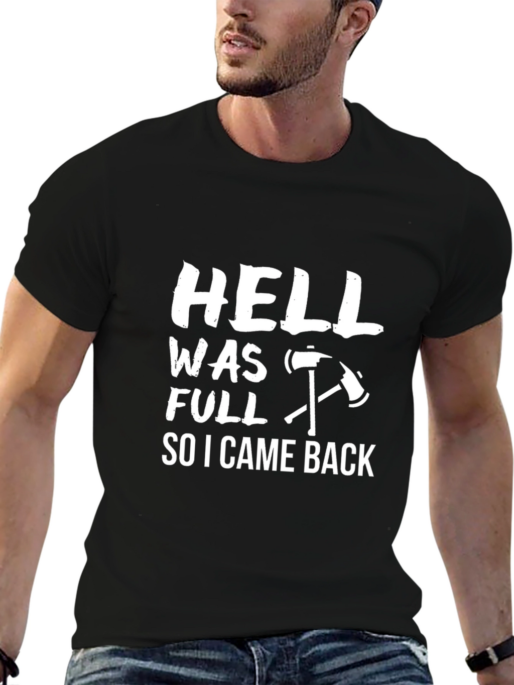Hell Was Full Graphic Tee - Black T-Shirt