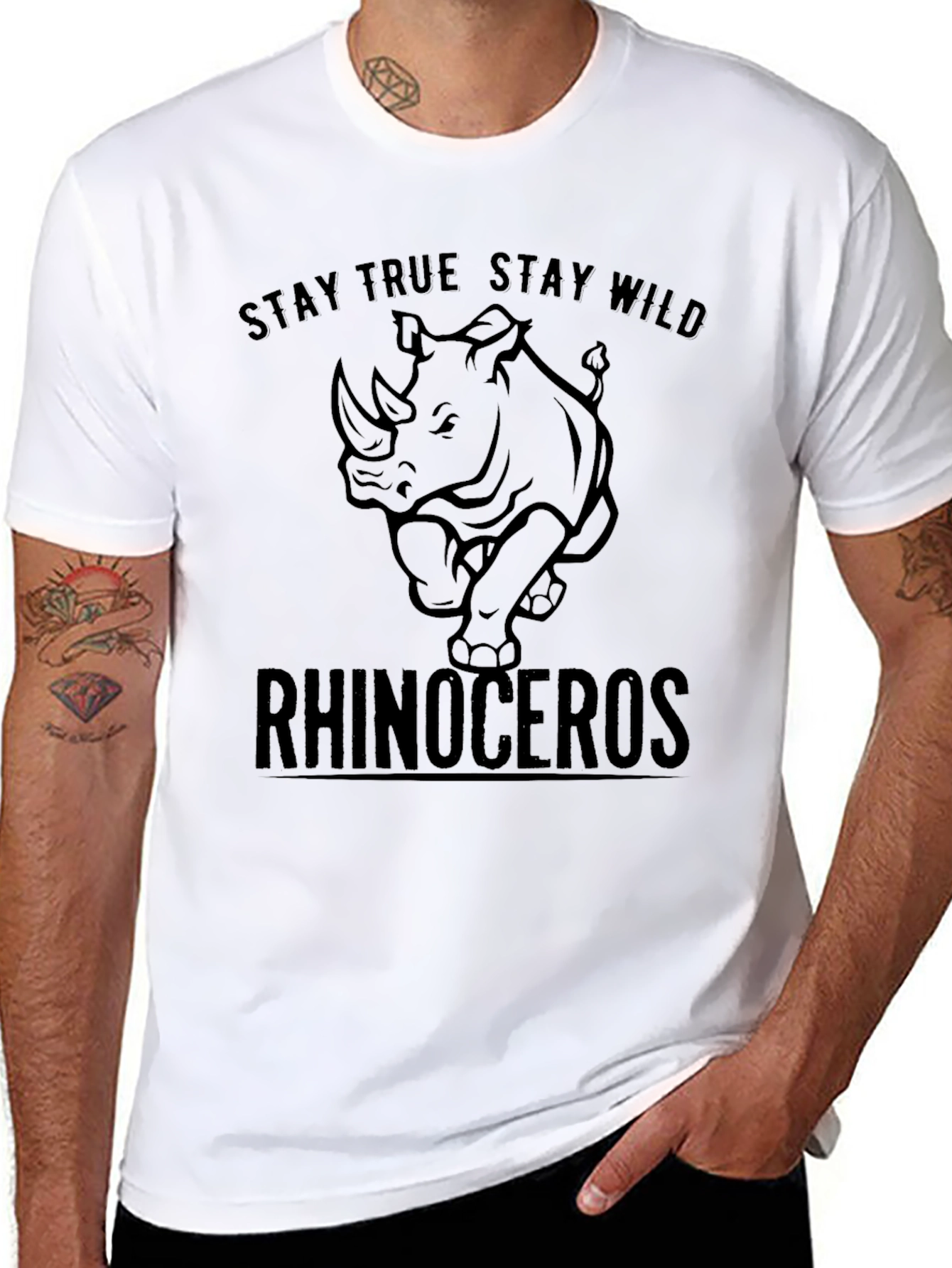 Stay True Stay Wild Rhinoceros T-Shirt