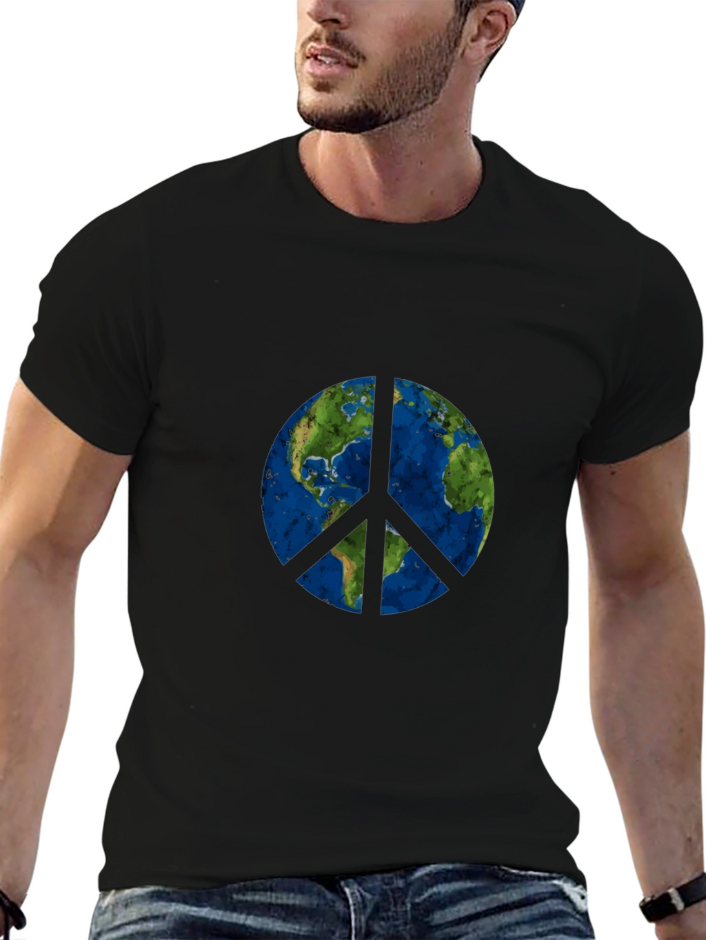 Earth Peace Sign Graphic T-Shirt
