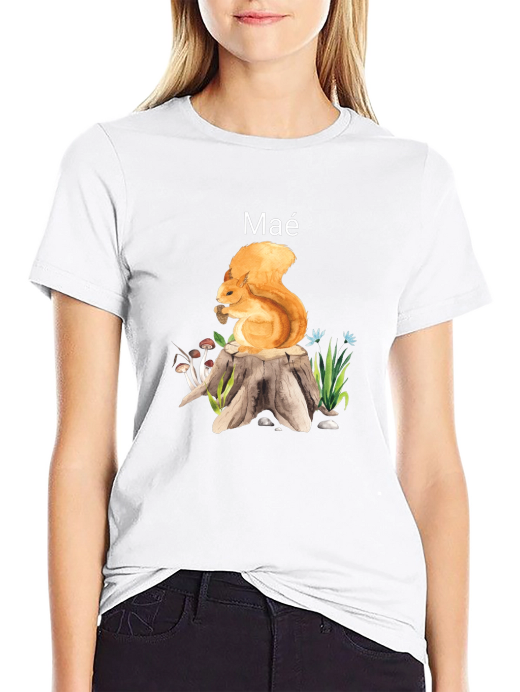 Squirrel Tree Stump Graphic Tee