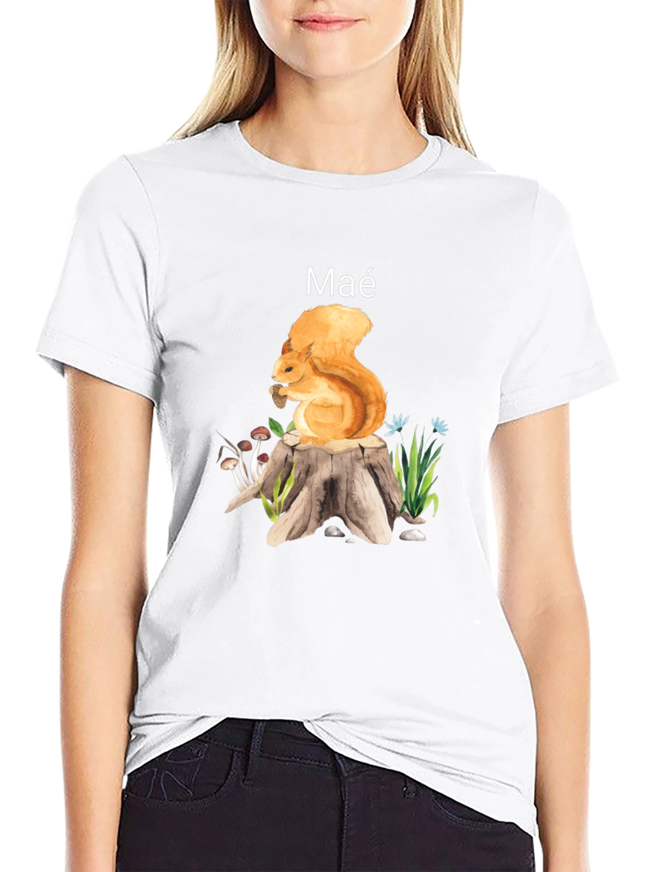 Squirrel Tree Stump Graphic Tee