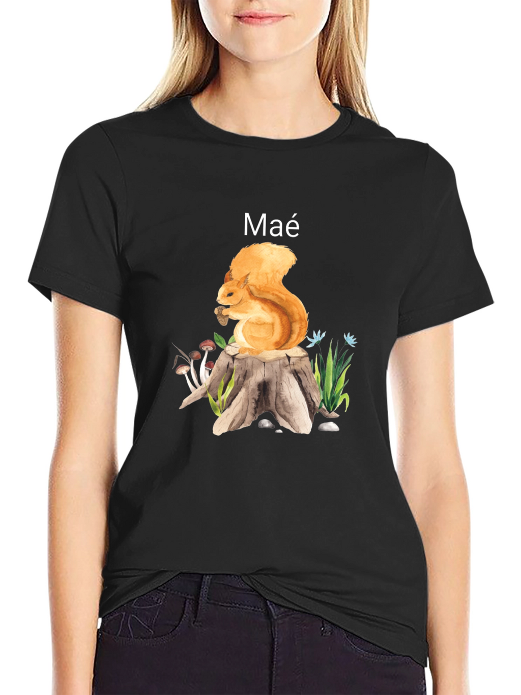 Squirrel Tree Stump Graphic Tee