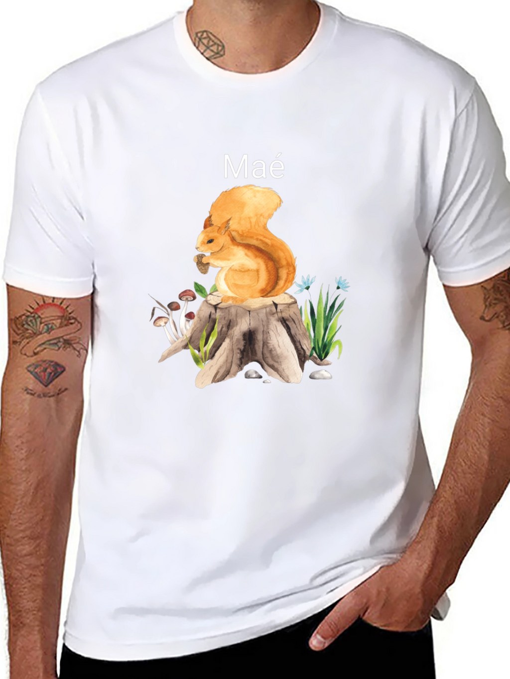 Squirrel Tree Stump Graphic Tee