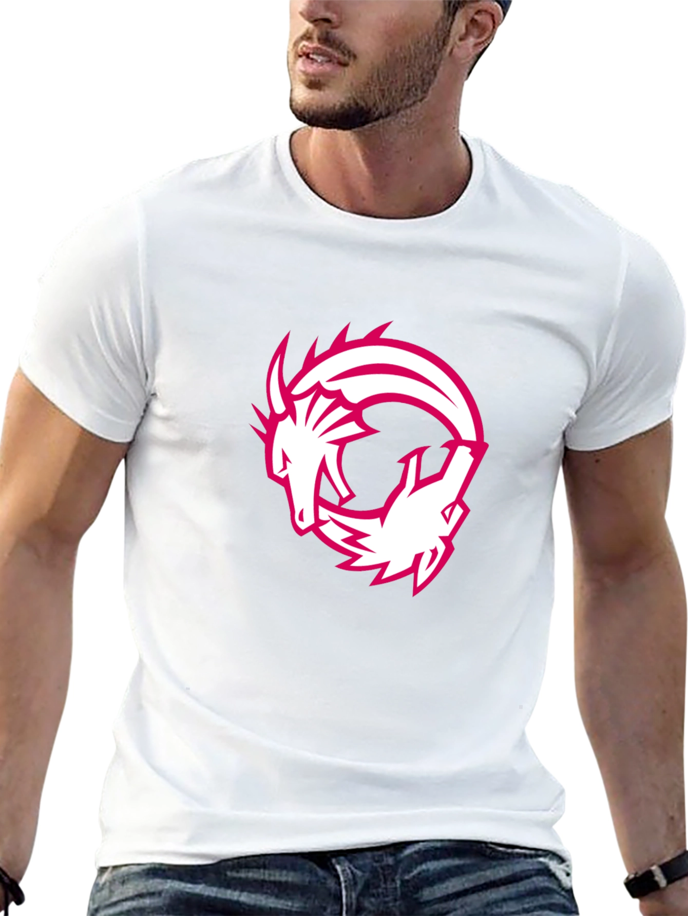 Dragon Circle Graphic Tee - Black Casual T-Shirt