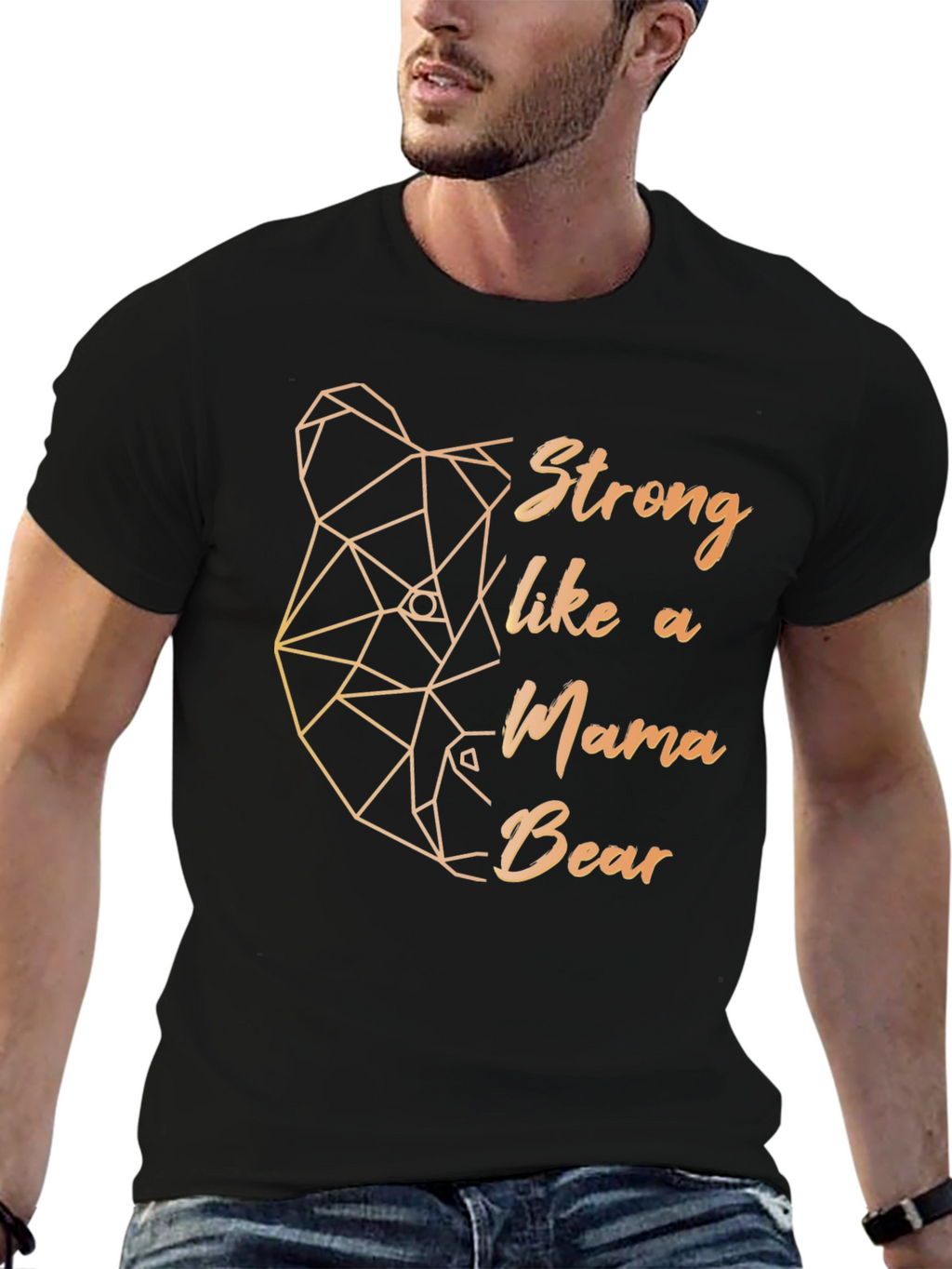 Strong Mama Bear Graphic Tee - Black