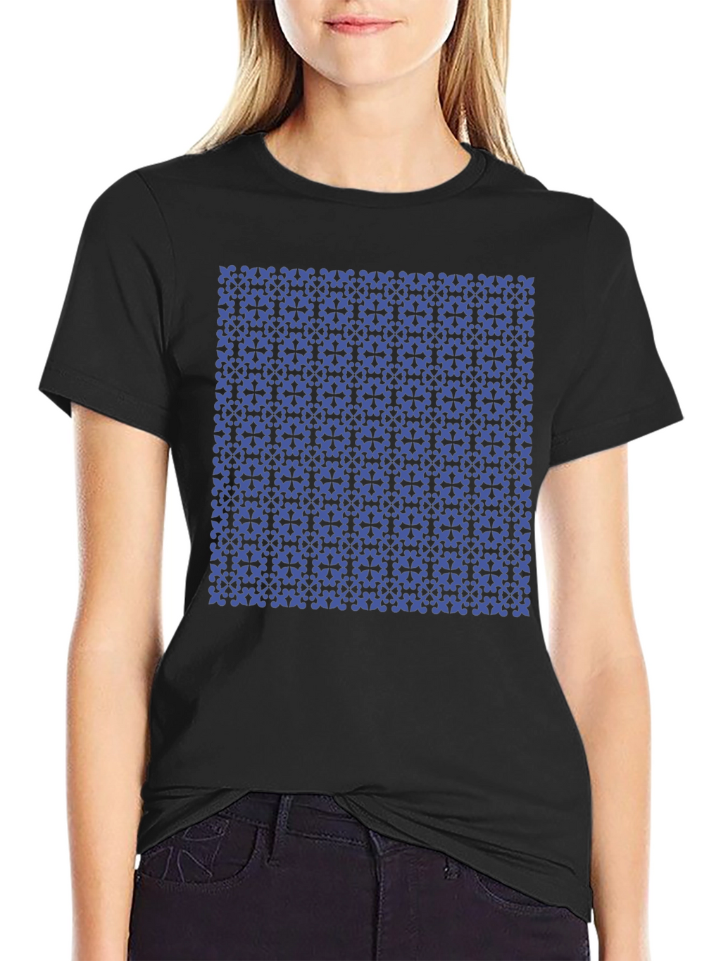 Patterned Black T-Shirt