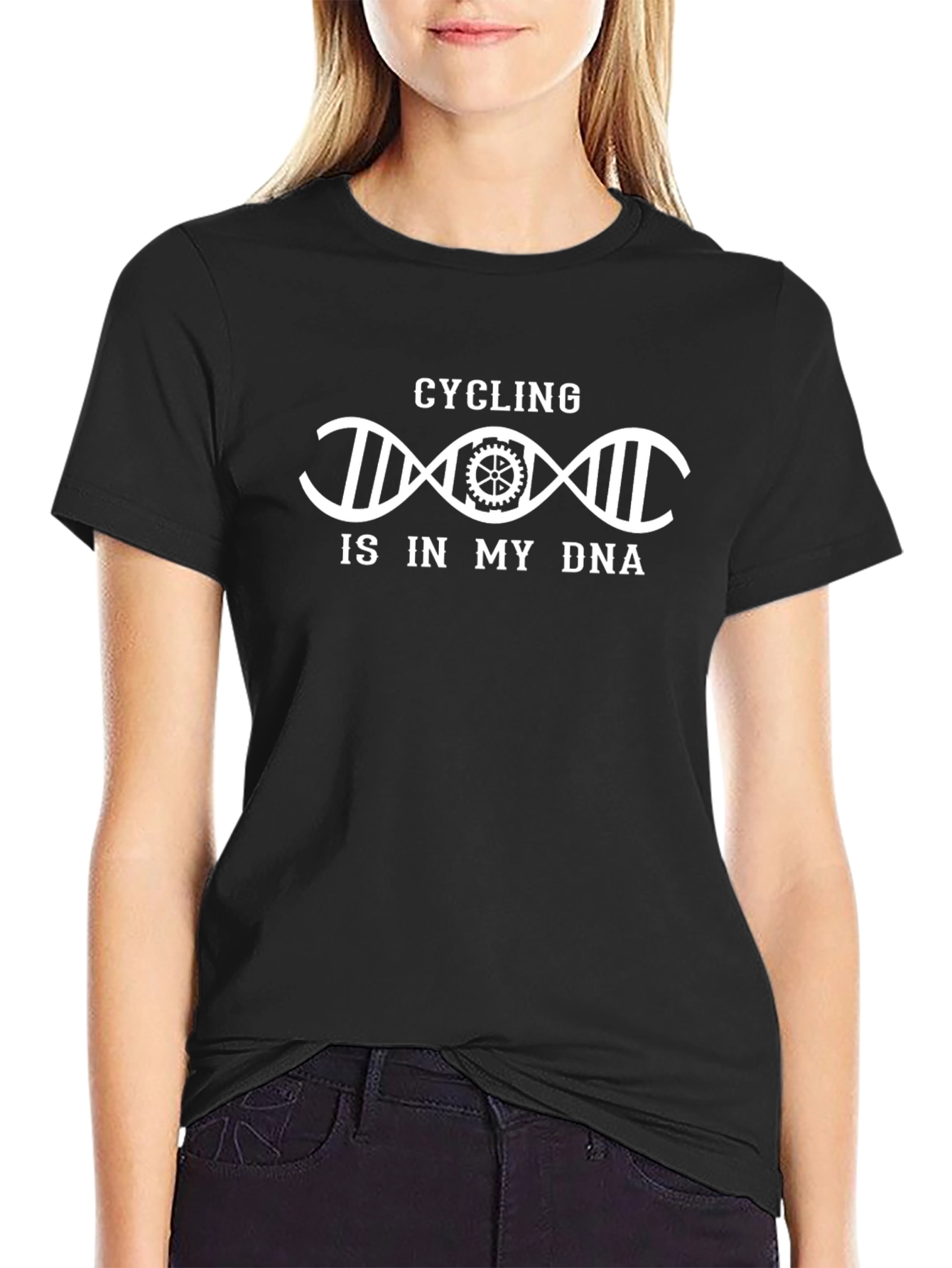 Cycling Is In My DNA Black T-Shirt