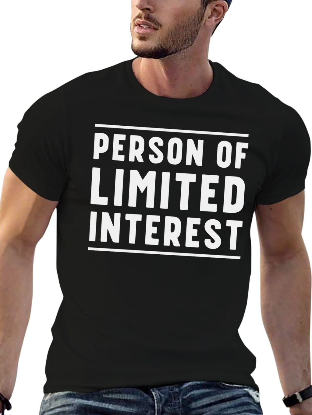 Limited Interest Graphic Tee - Black Cotton Casual Shirt