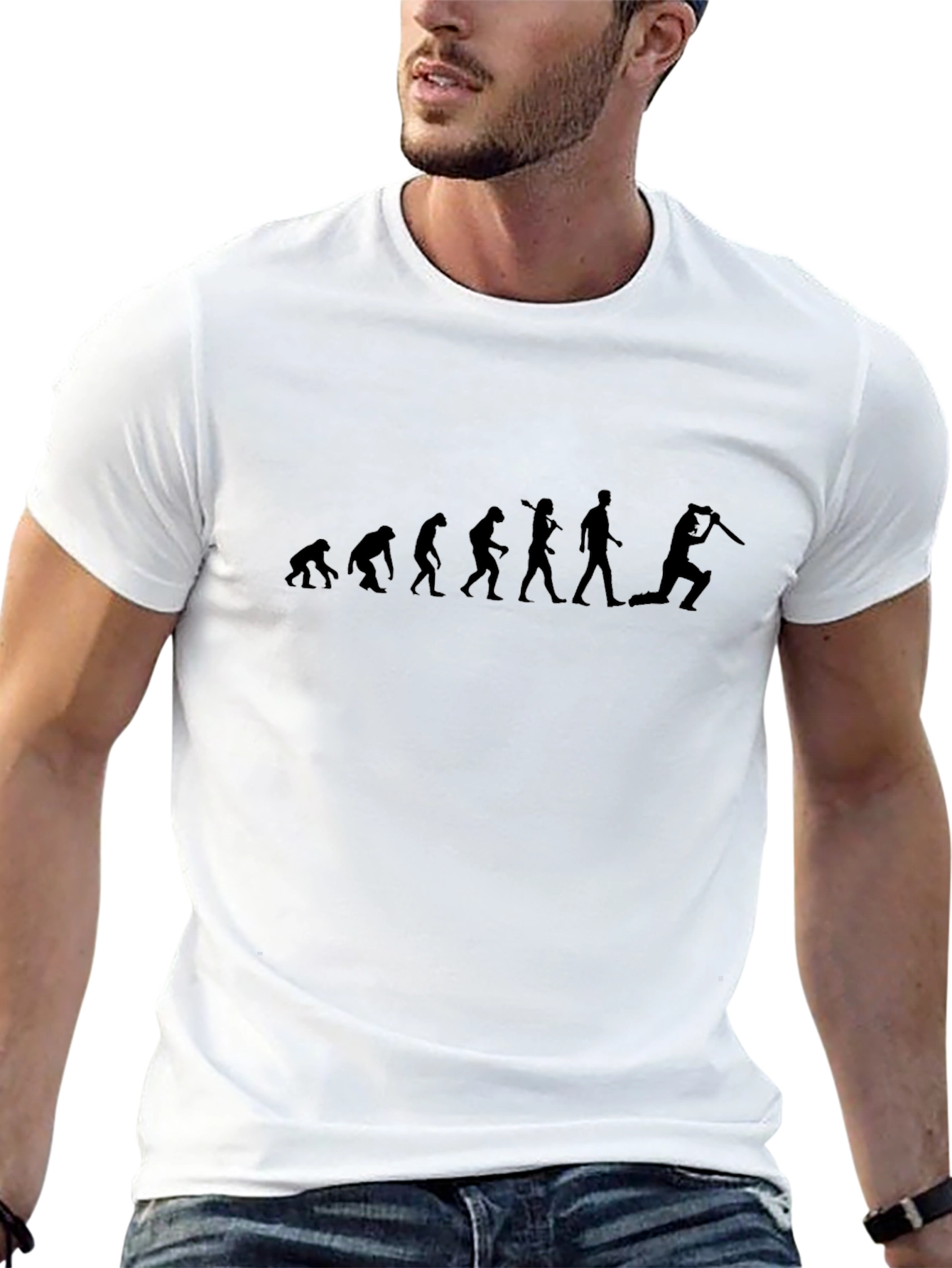 Evolution of Cricket T-Shirt - Black Cotton Tee