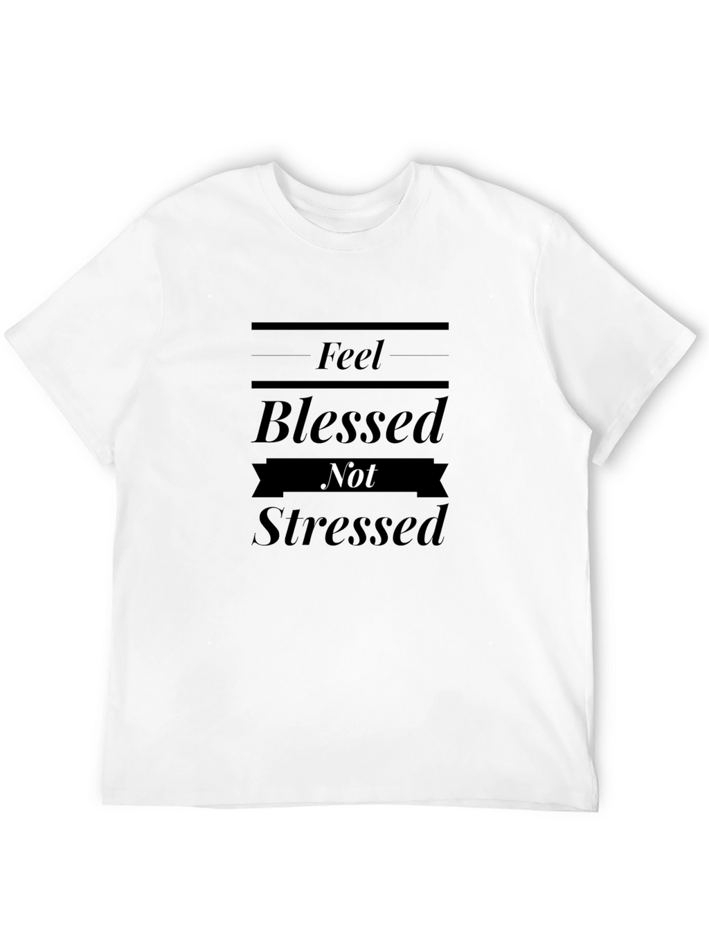 Blessed Not Stressed Black Graphic Tee Shirt