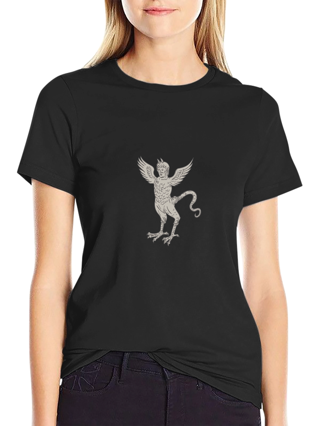 Mens Black T-Shirt - Griffin Illustration
