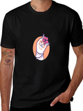 Cute Llama Graphic T-Shirt - Black