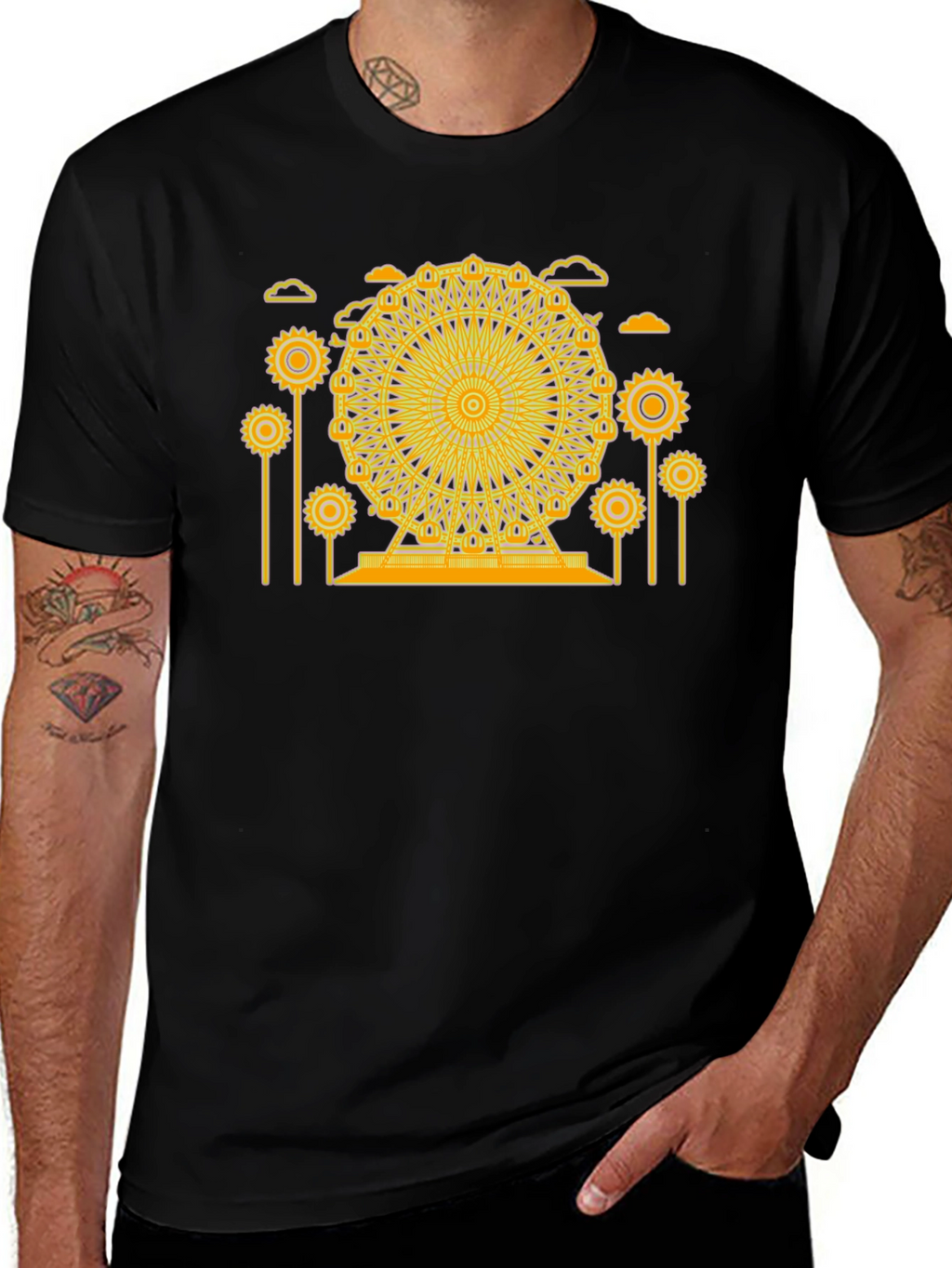 Ferris Wheel Graphic Tee - Unique Design Soft Cotton