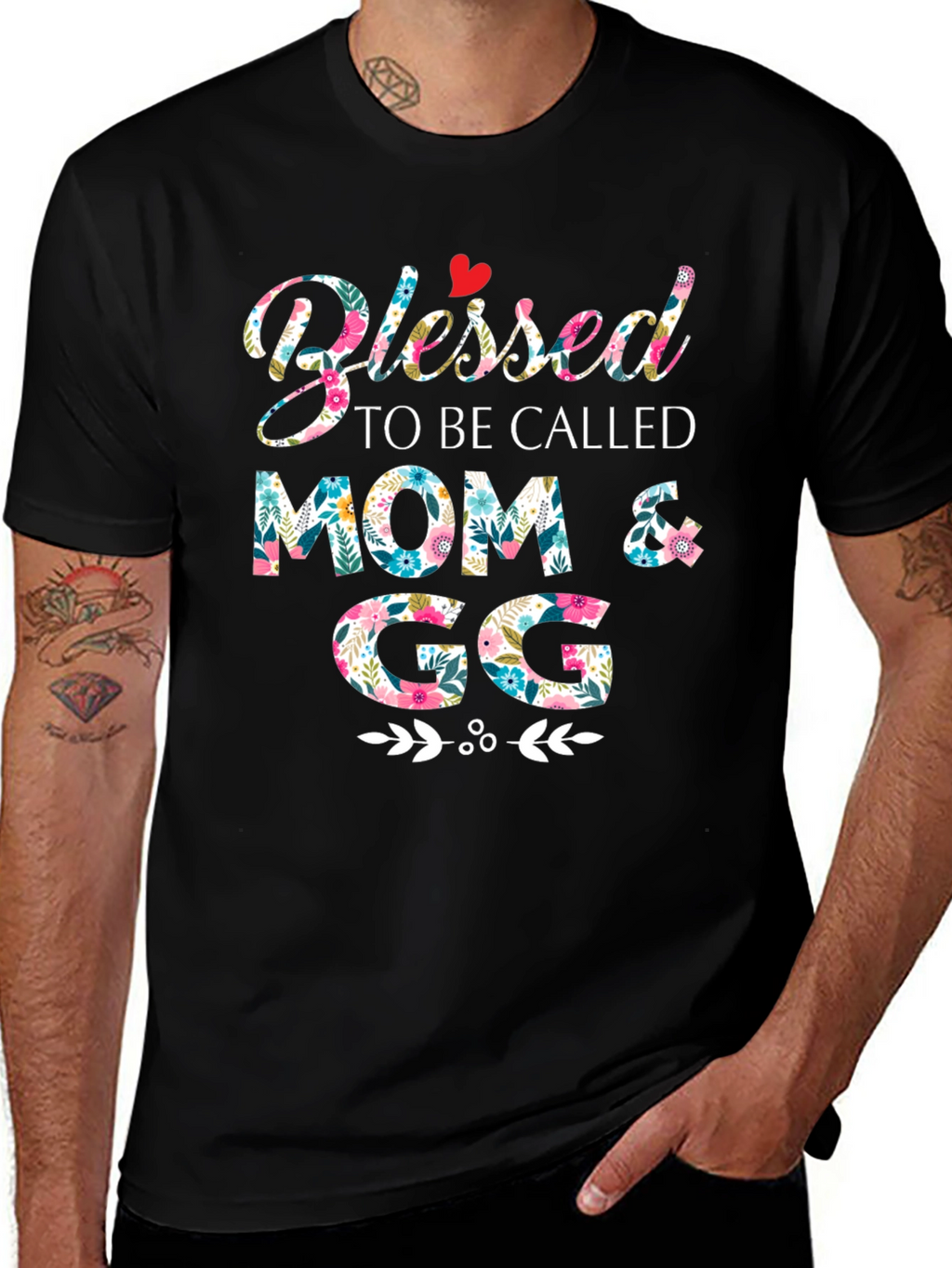 Blessed Mom & GG Floral T-Shirt