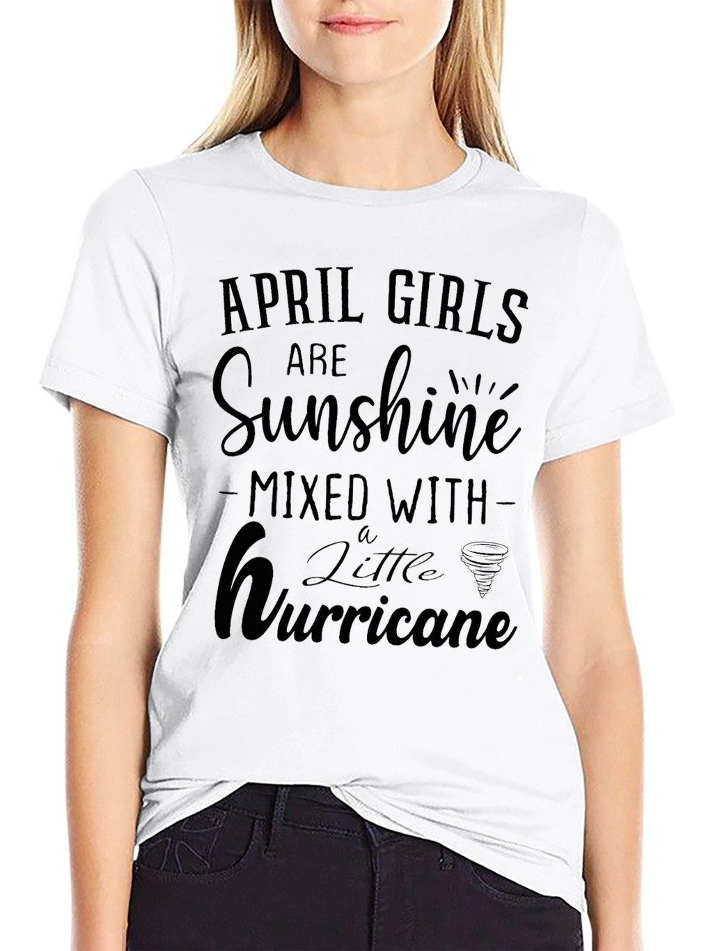 April Girls Sunshine Hurricane Black T-Shirt