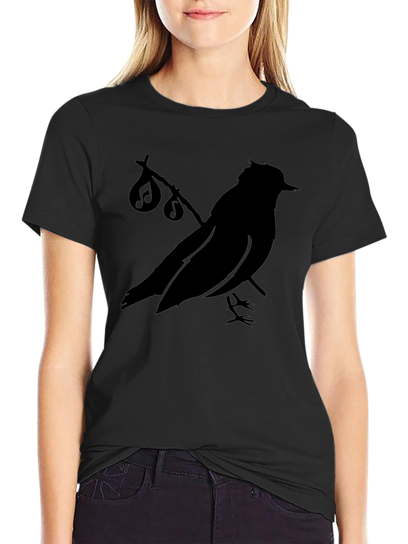 Black Bird Silhouette T-Shirt - Graphic Tee