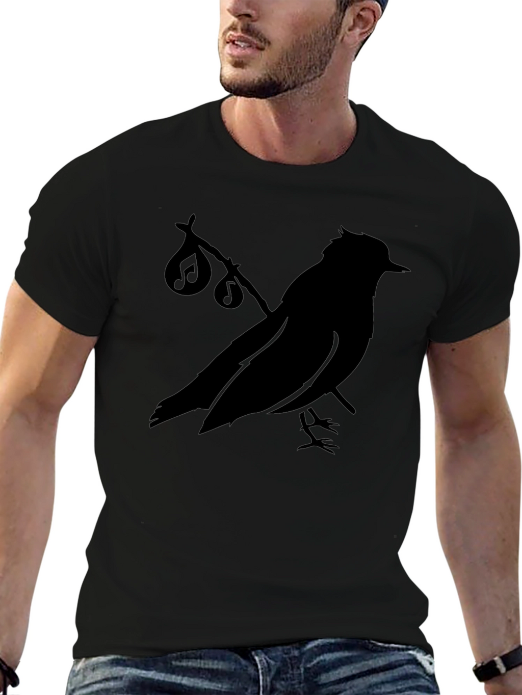Black Bird Silhouette T-Shirt - Graphic Tee