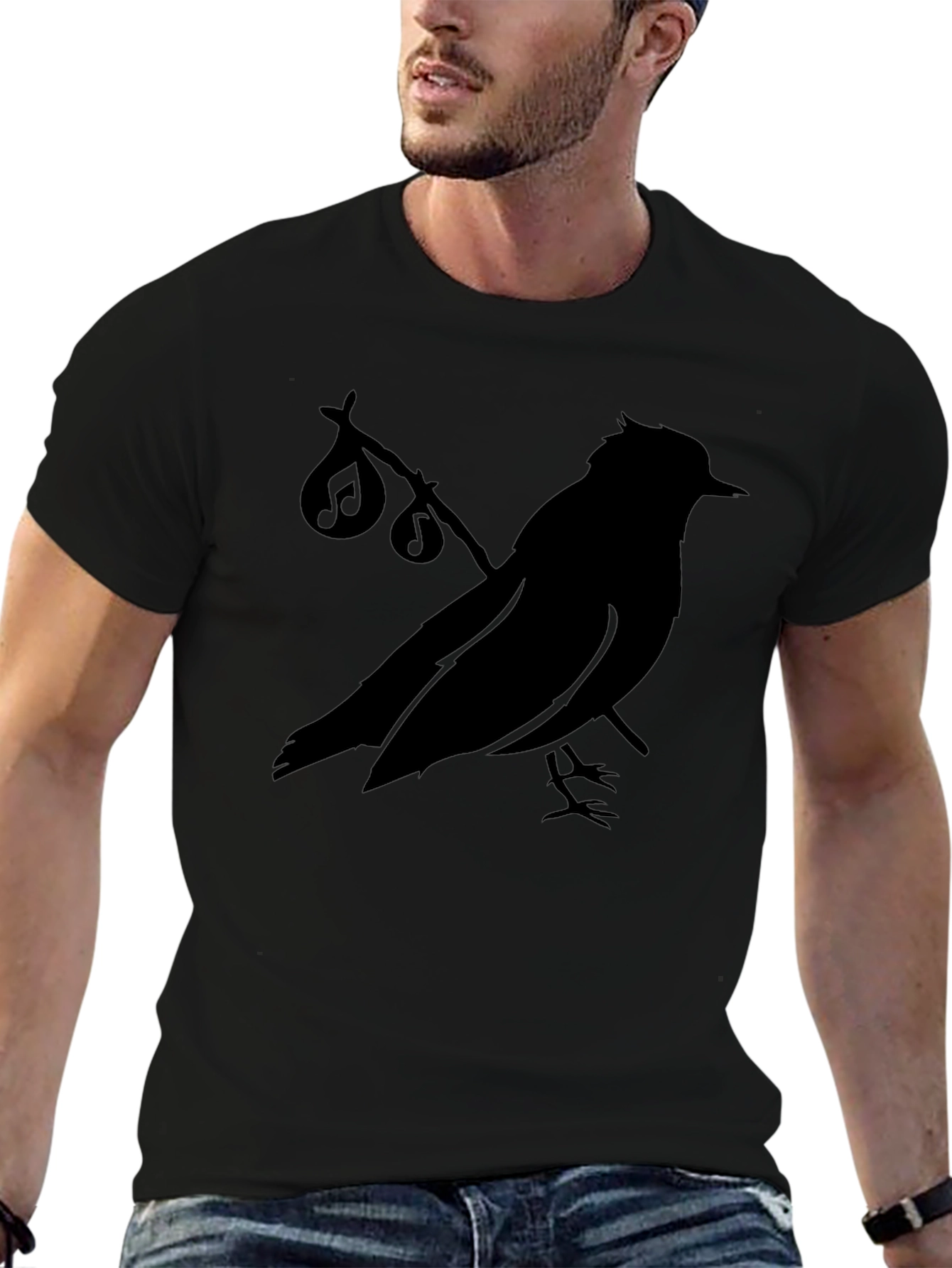 Black Bird Silhouette T-Shirt - Graphic Tee