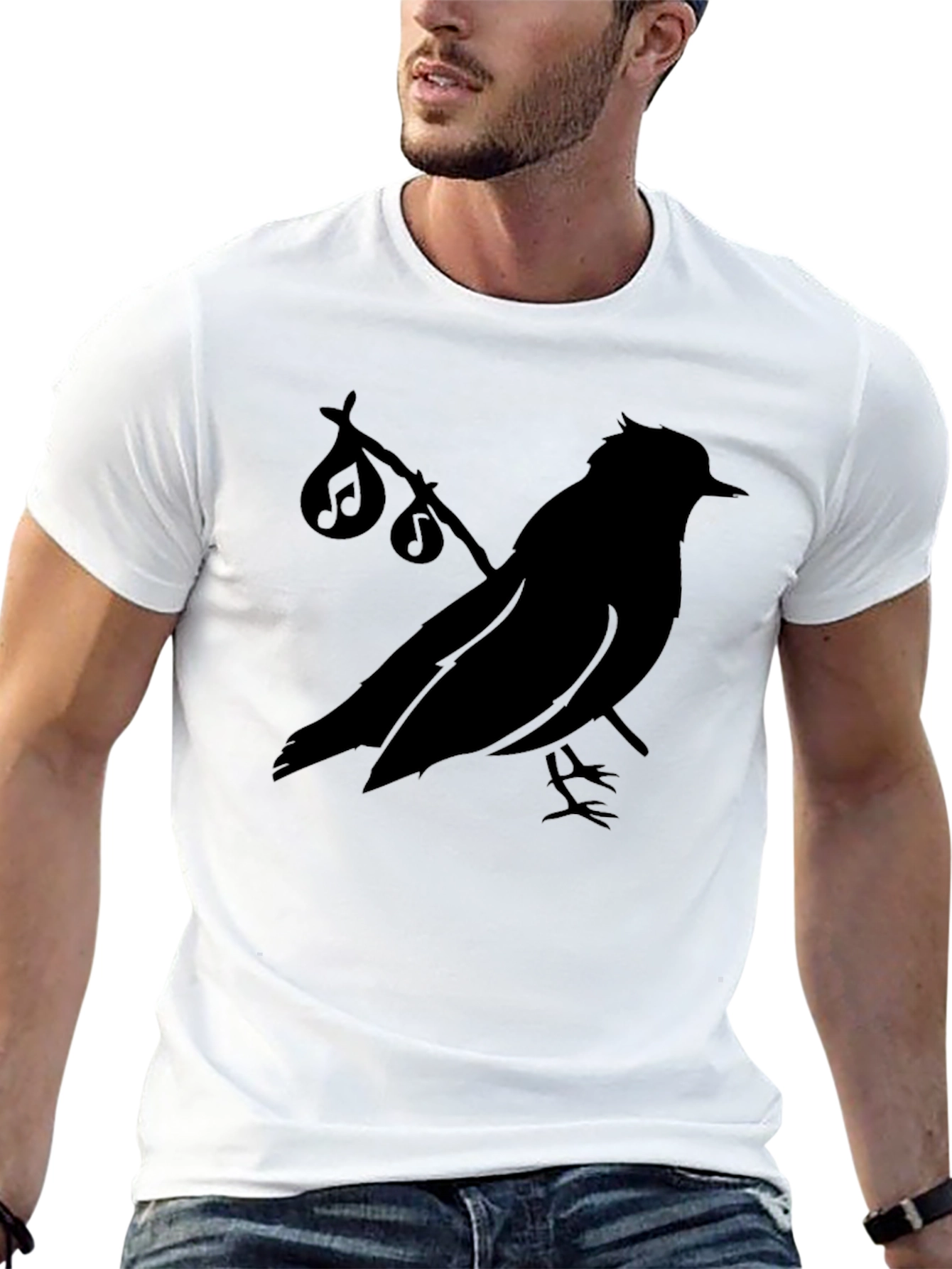 Black Bird Silhouette T-Shirt - Graphic Tee