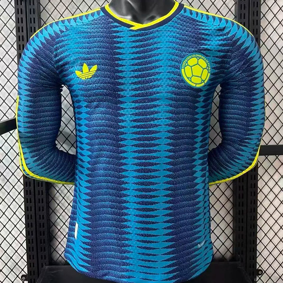 2026/27 Colombia Blue Goalkeeper Fans Soccer Jersey Detail 3