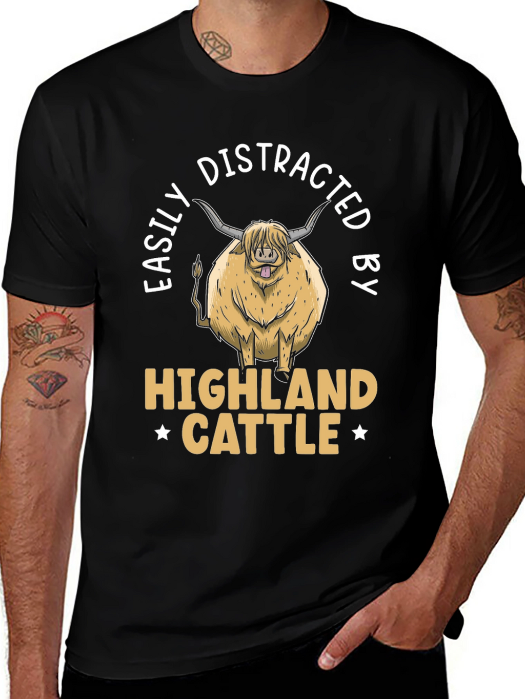 Easily Distracted By Highland Cattle T-Shirt