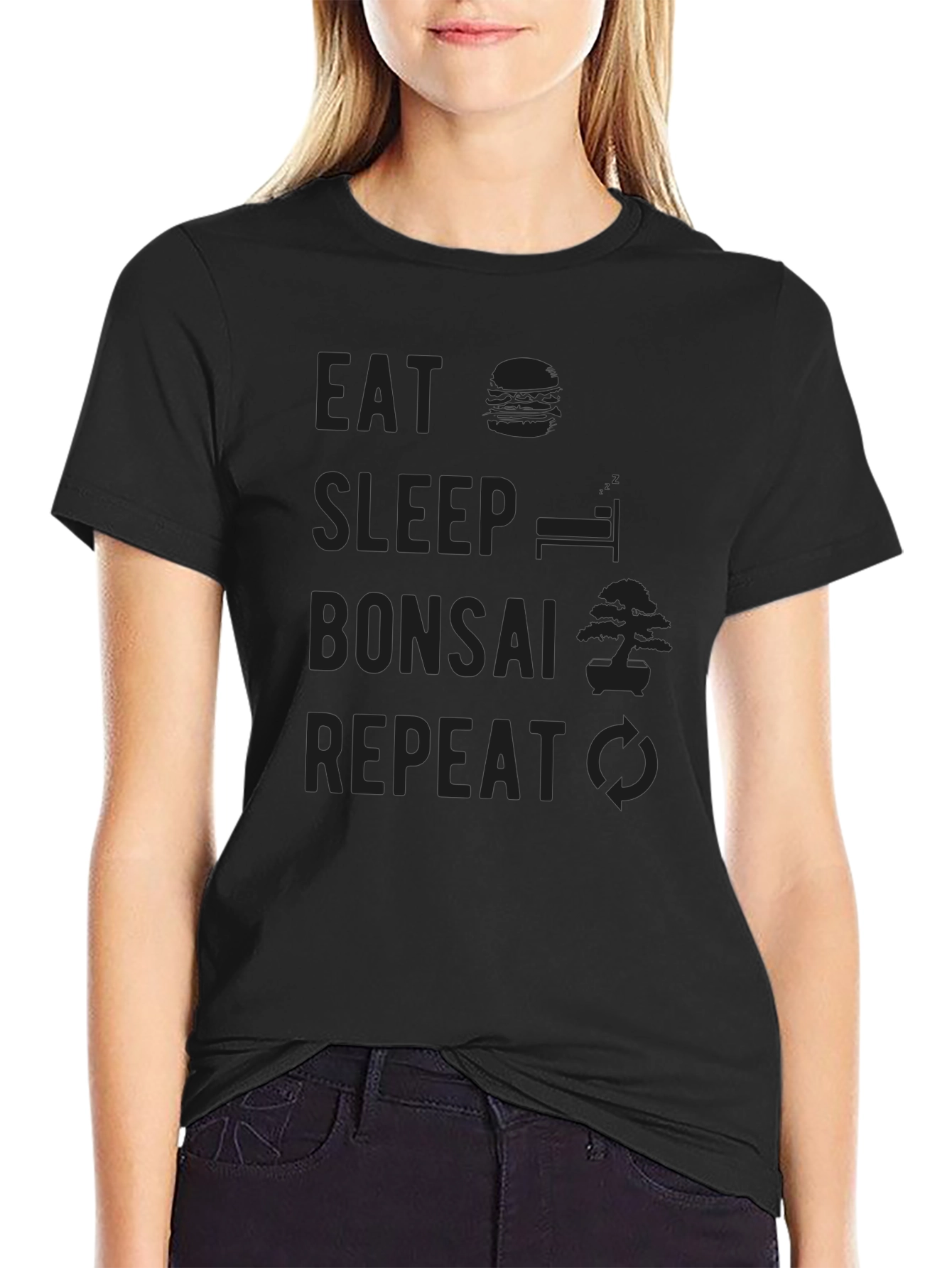 Eat Sleep Bonsai Repeat Graphic T-Shirt