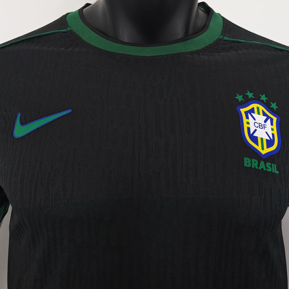 1998 Brazil Black Retro Player Version Soccer Jersey 球员版 Item NO.: 2137616 Detail 1