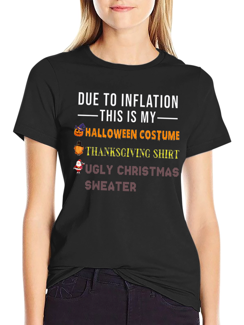 Inflation Halloween Thanksgiving Christmas T-Shirt