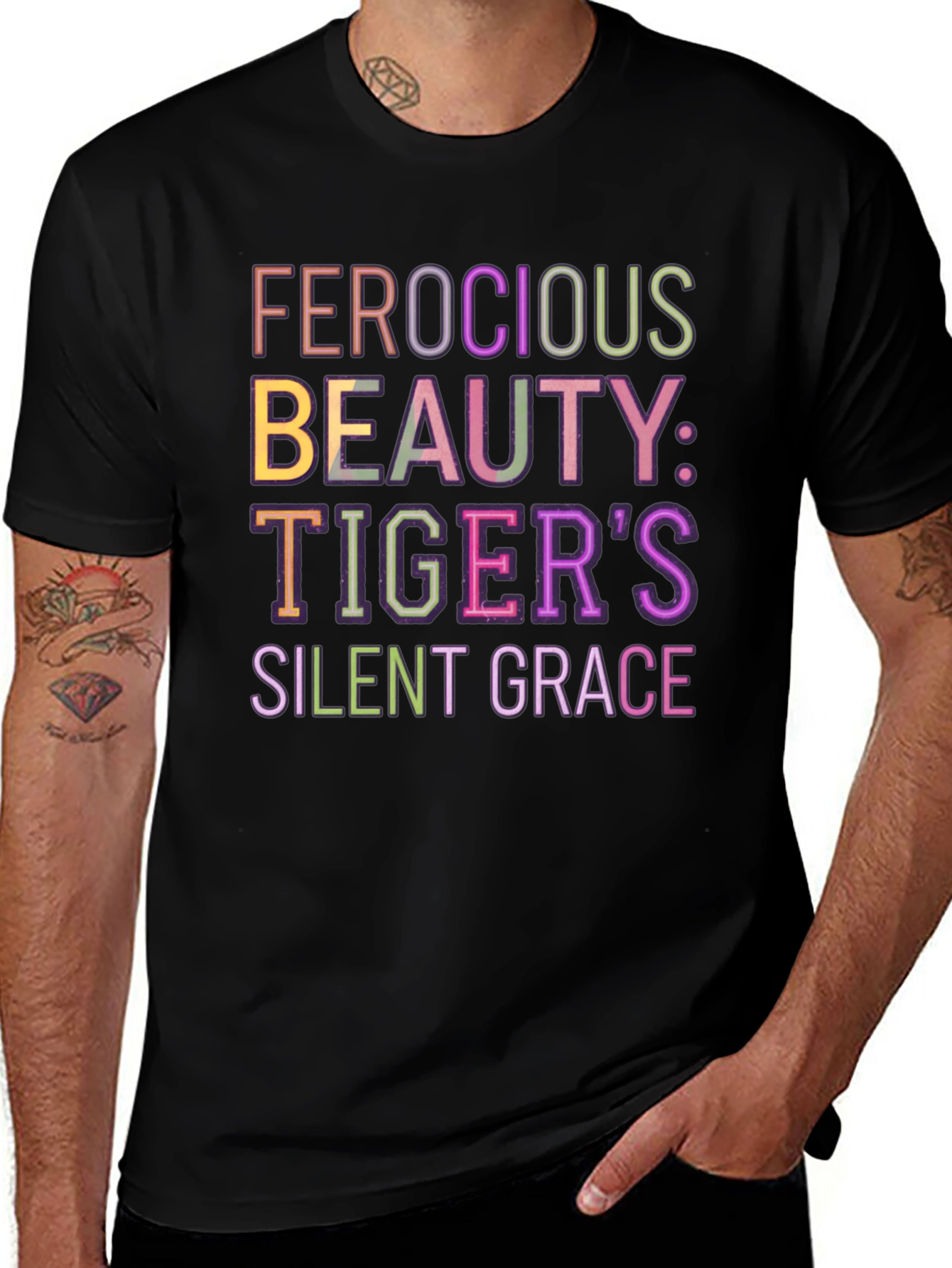 Ferocious Beauty Tigers Grace Black Tee