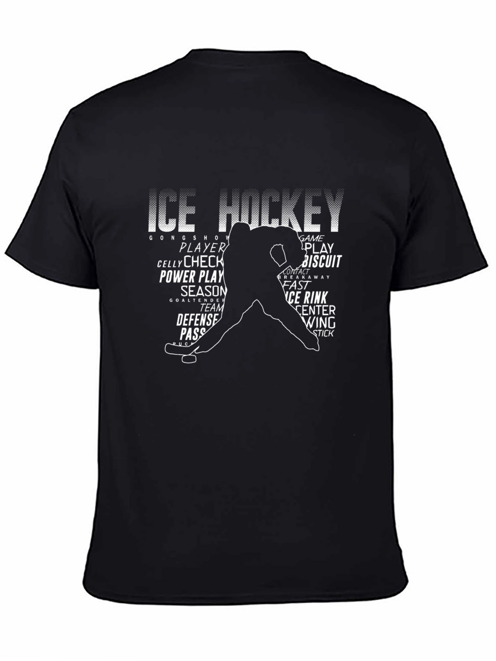 Ice Hockey Word Art Graphic T-Shirt