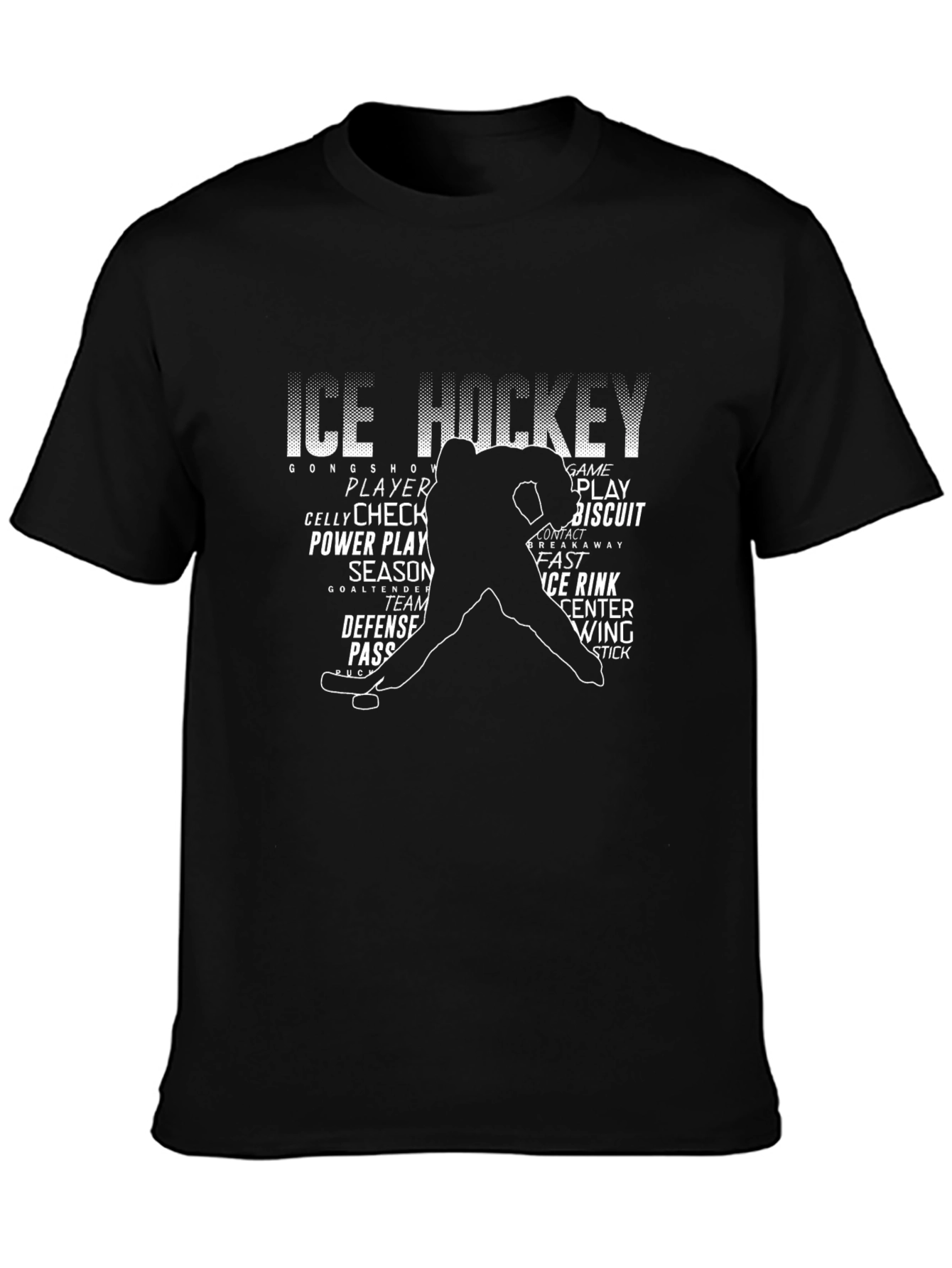 Ice Hockey Word Art Graphic T-Shirt