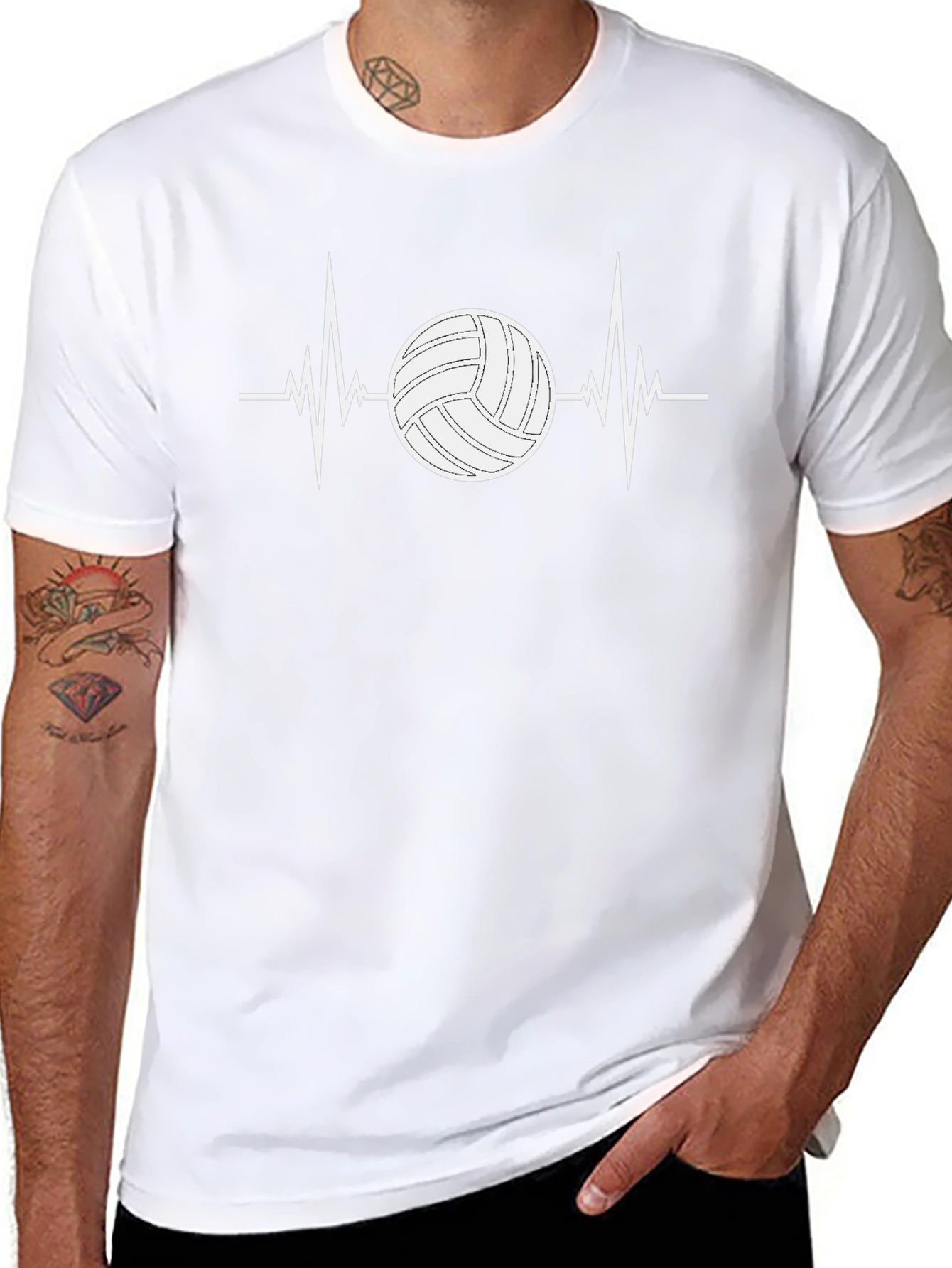 Volleyball Heartbeat T-Shirt - Sports Fan Tee