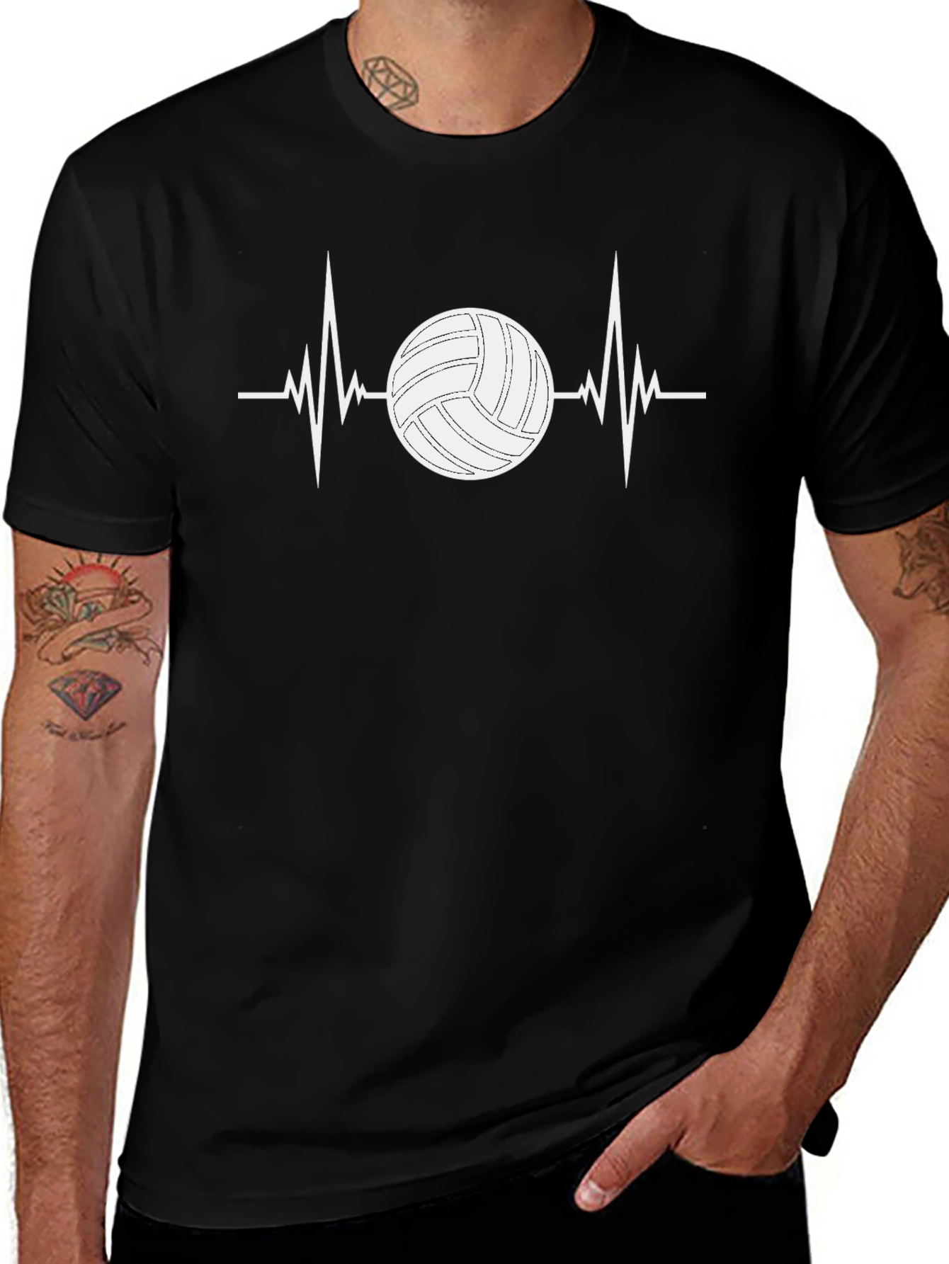 Volleyball Heartbeat T-Shirt - Sports Fan Tee