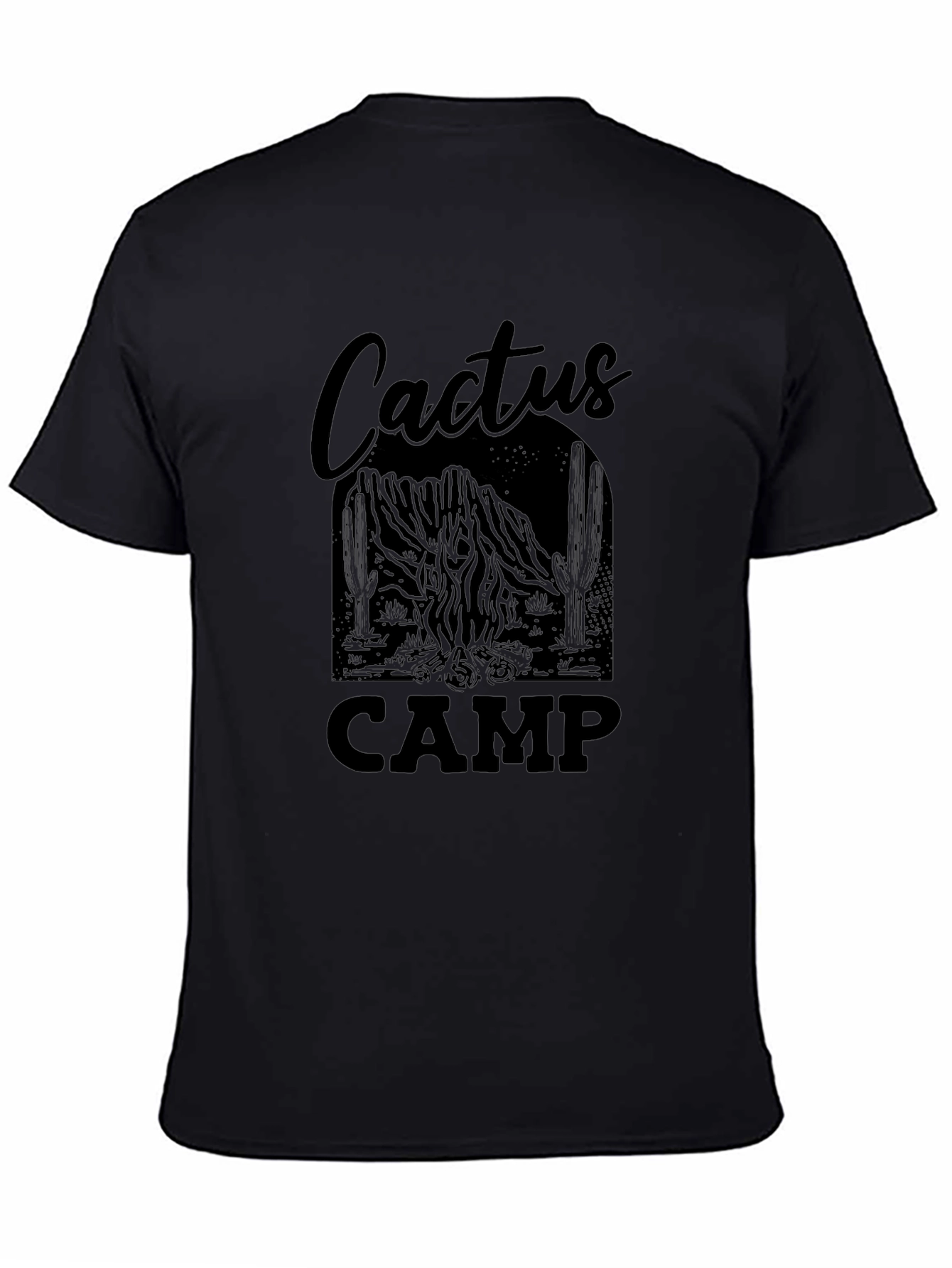 Cactus Camp Graphic T-Shirt - Black