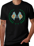 Delaware State Flag Emblem Black T-Shirt