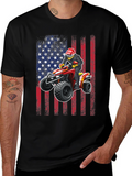 ATV Rider American Flag Graphic T-Shirt