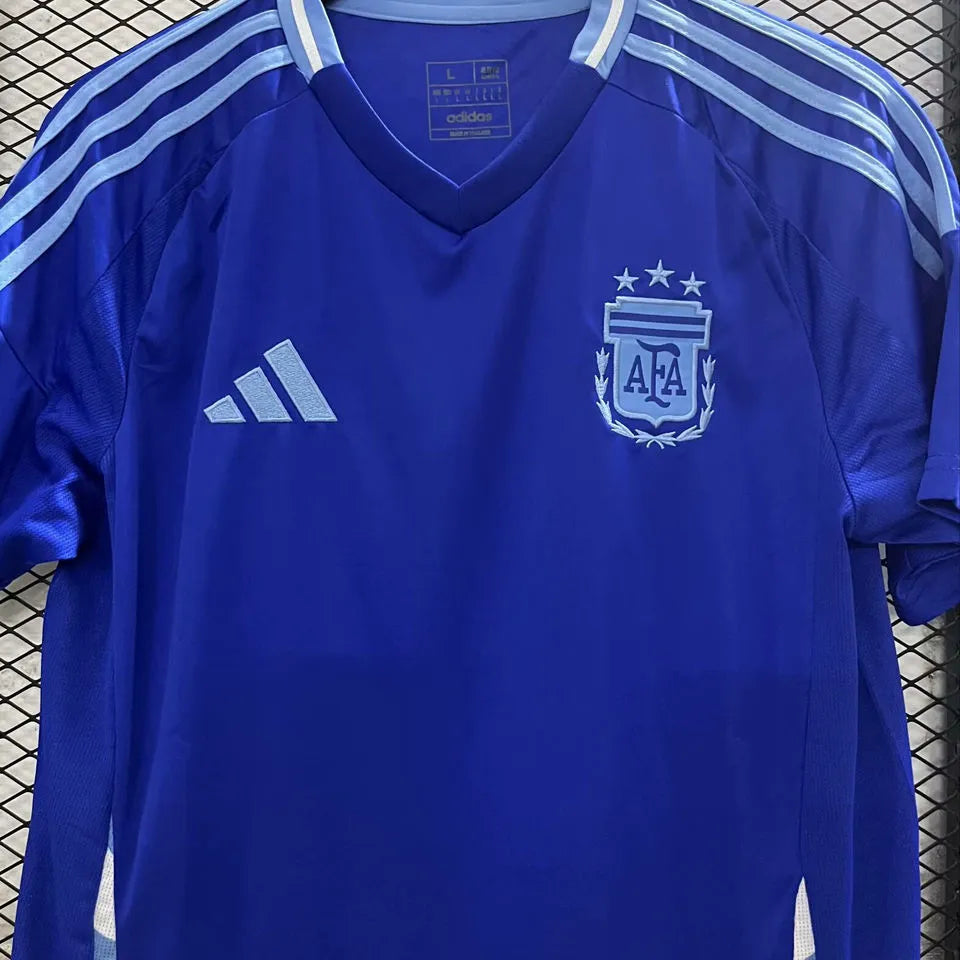 J. Á LVAREZ # 9 Argentina Away Blue Fans Soccer Jersey 2024/25 ★★ Detail 2