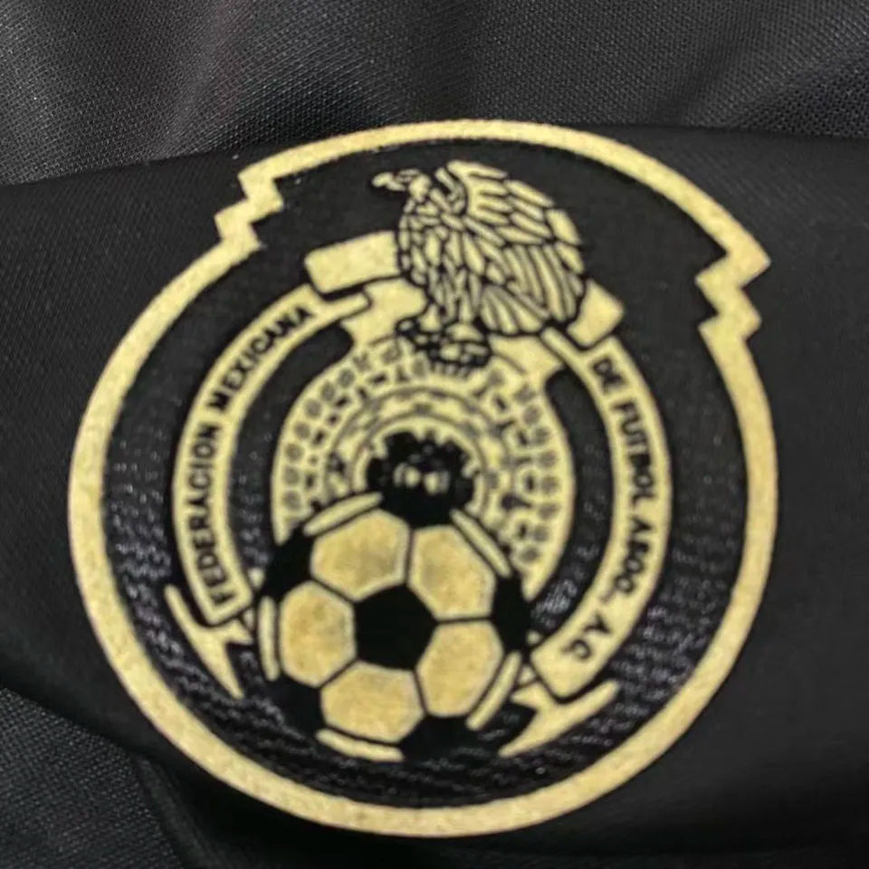 2011/12 Mexico Away Black Retro Long Sleeve Jersey Detail 3