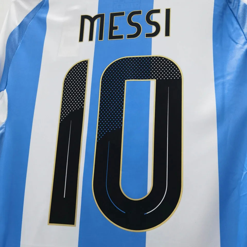 2024/25 Argentina Home Fans Long Sleeve Jersey (Have FlFA World Champion 2022 有胸前章) Detail 4