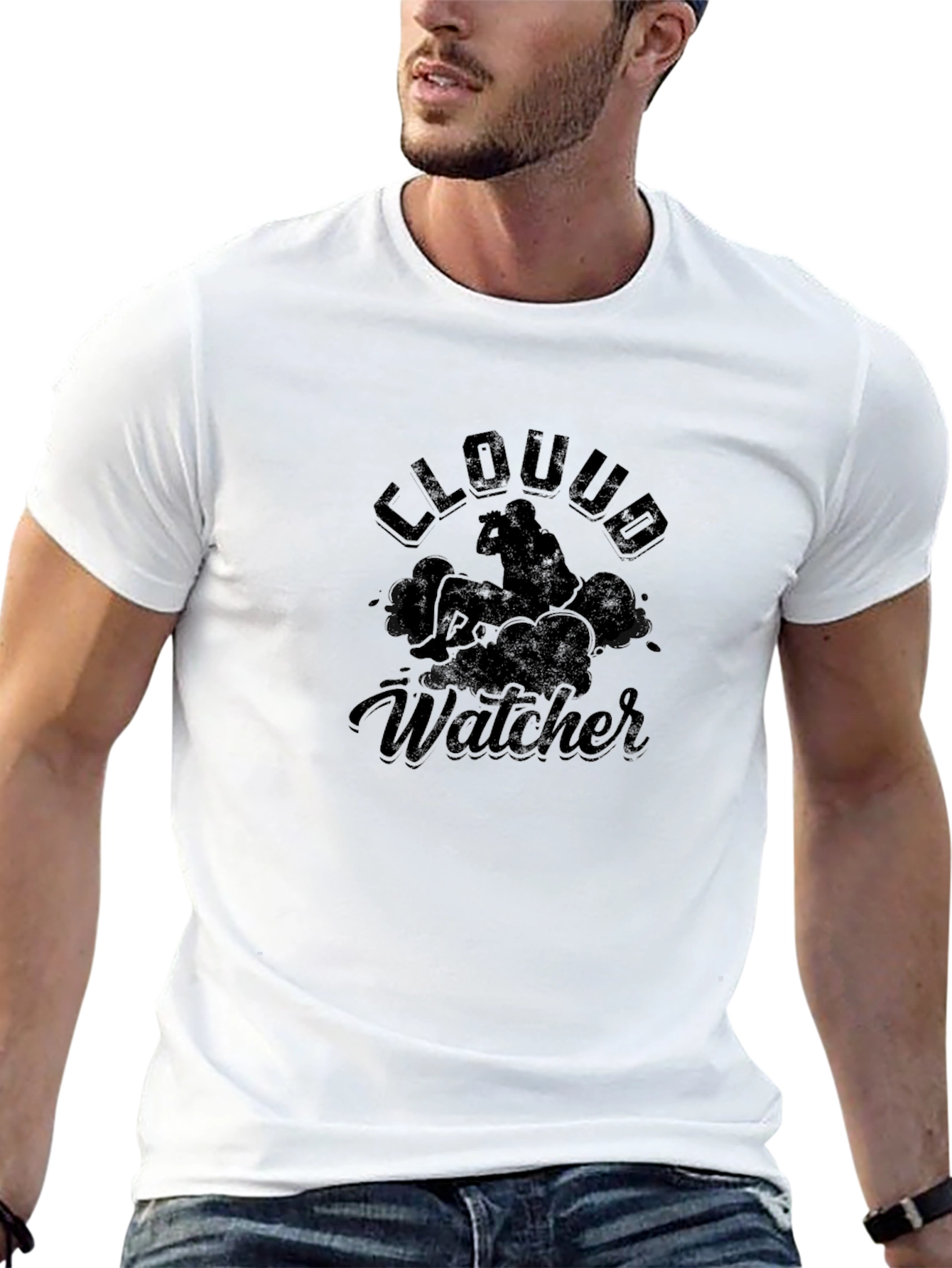 Cloud Watcher Graphic Black T-Shirt