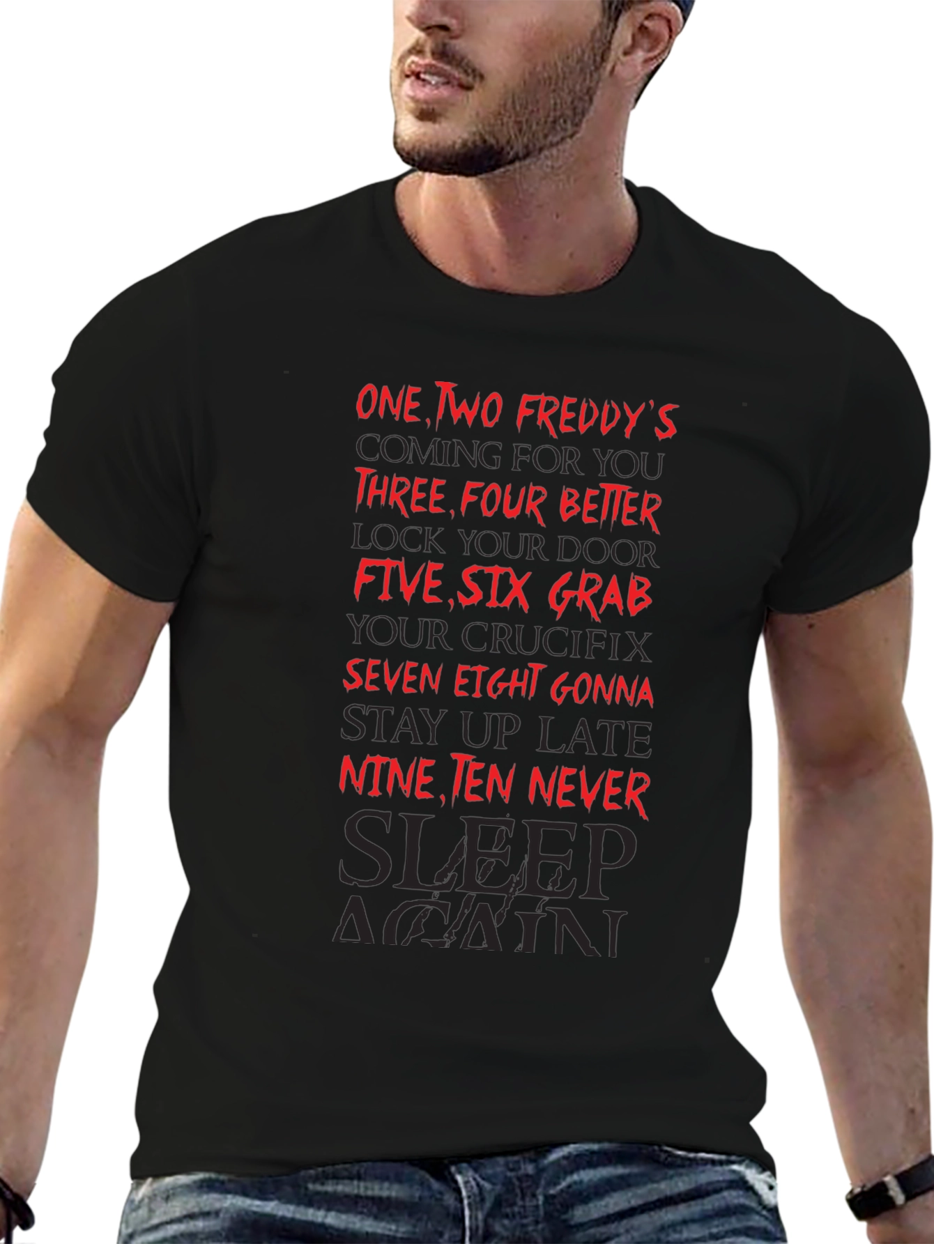 Freddy Krueger Never Sleep Again Graphic Tee - Horror Movie T-Shirt