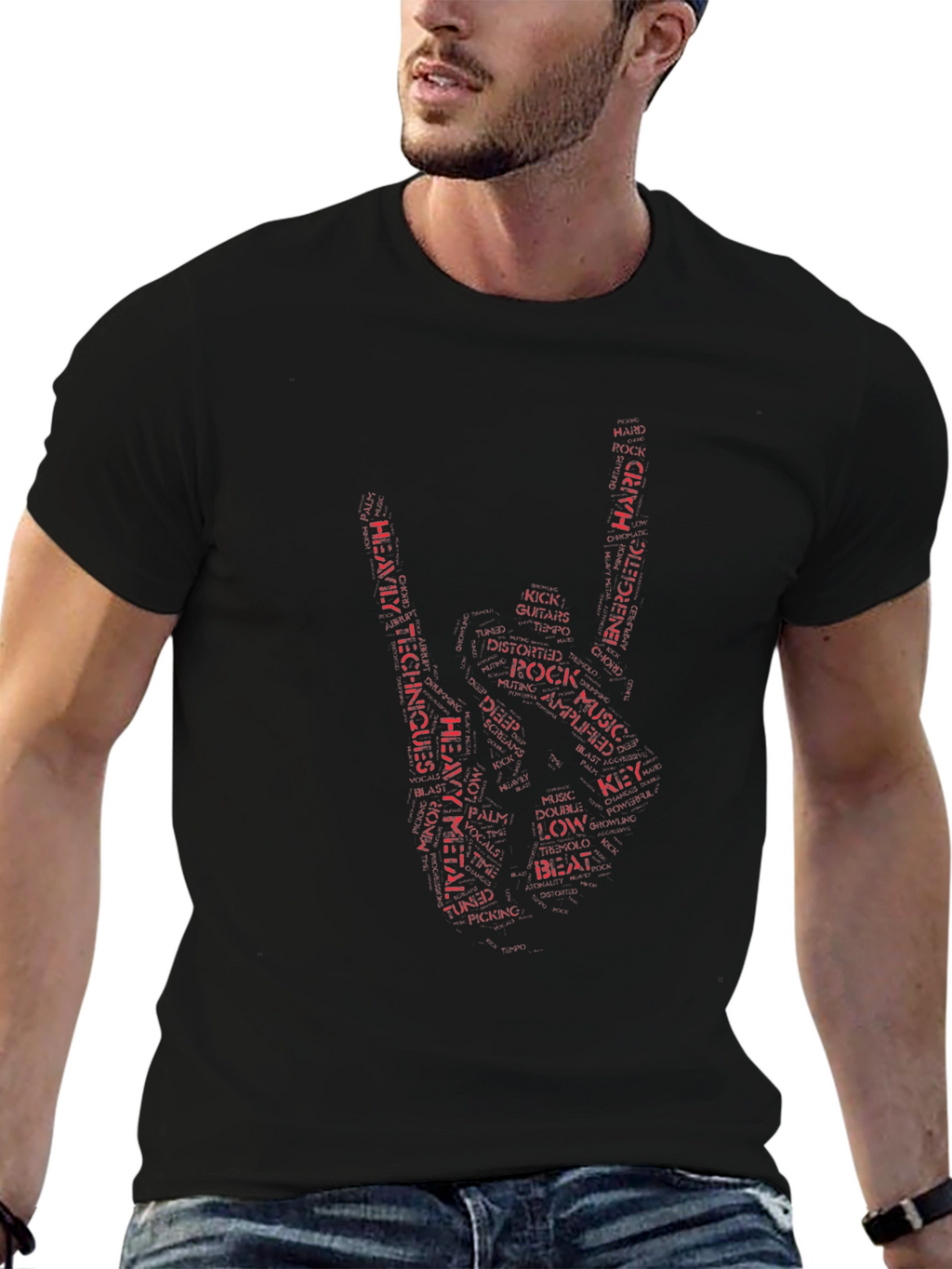 Rock Music Word Art T-Shirt