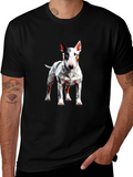 Geometric Bull Terrier Graphic Tee - Mens Black T-Shirt
