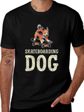 Skateboarding Dog Graphic Tee - Unique Dog Lover T-Shirt