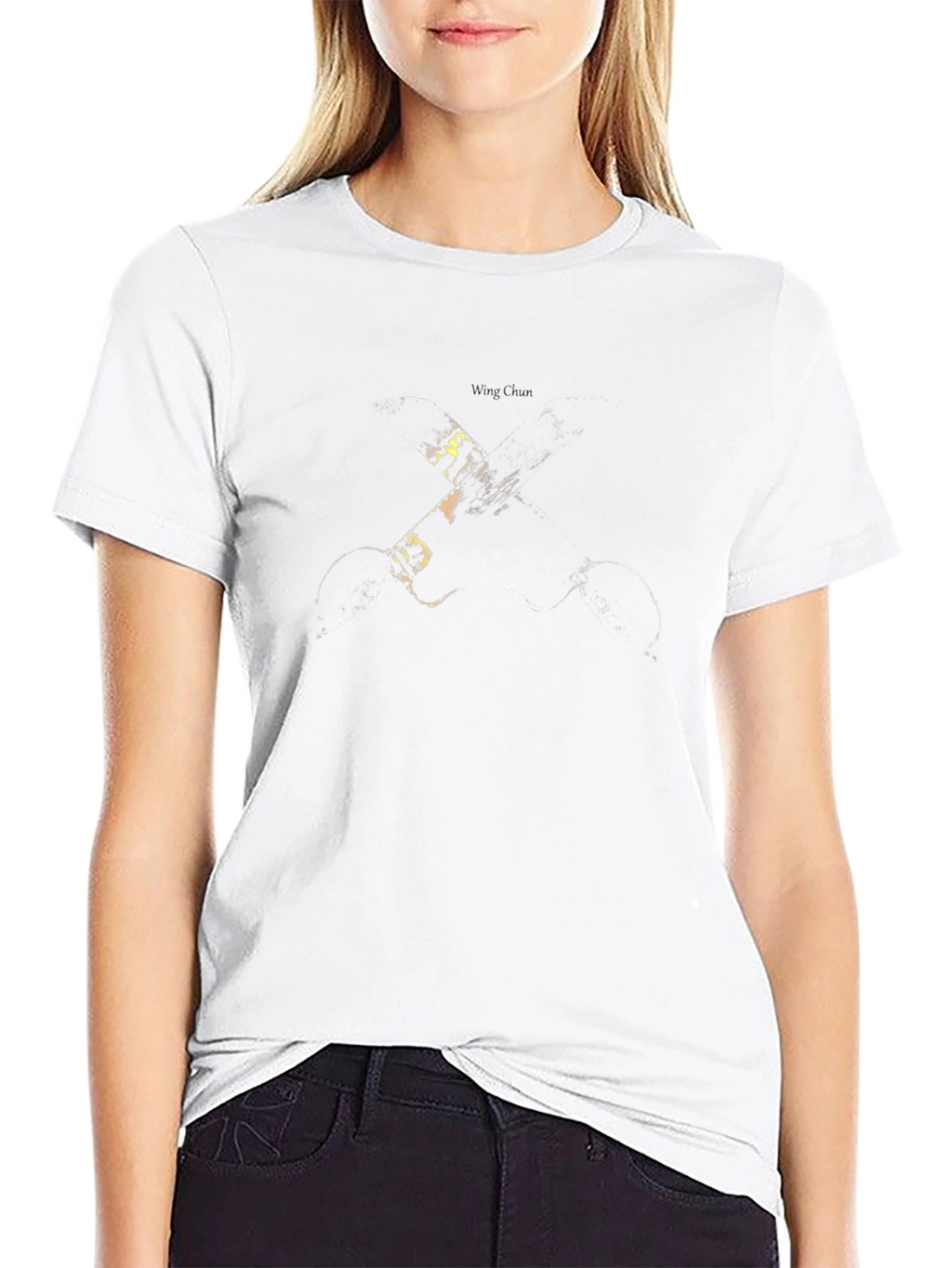 Abstract Graphic Print Black Tee
